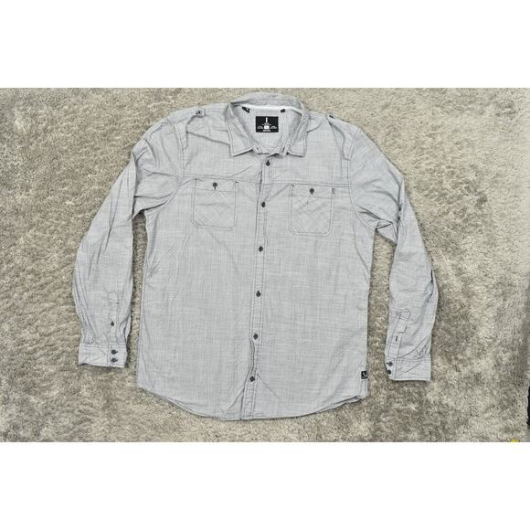 Jeans By Buffalo Gray Button-Up Shirt Men 2XL Cotton Classic - Picture 2 of 8